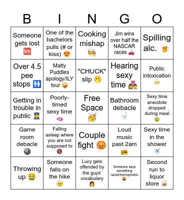 Spring Break BINGO Card