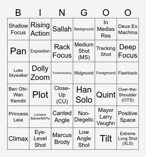 Midterm Exam Review 2024 Bingo Card