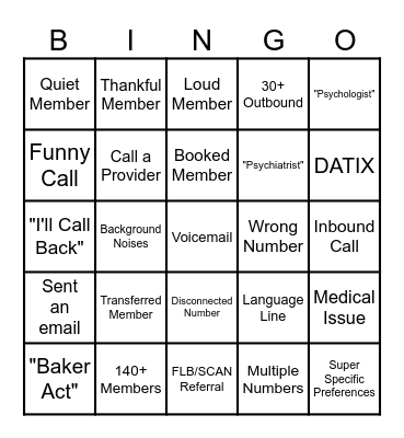 OCN Bingo Card