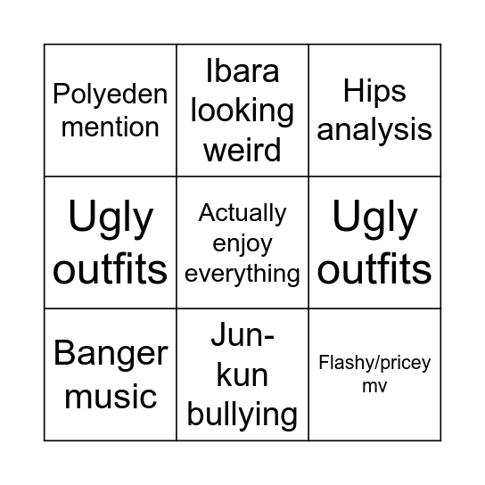 Eden album reactions bingo Card