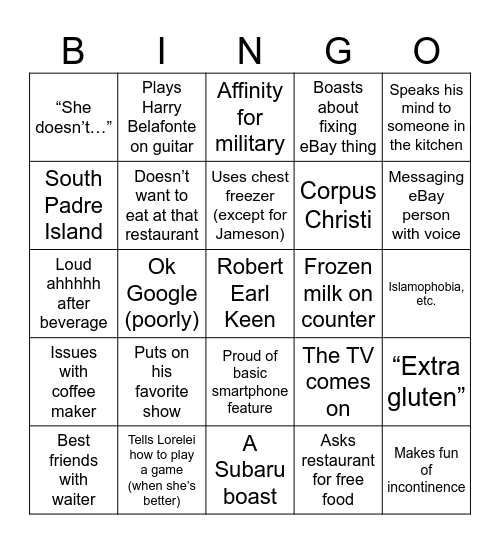 Untitled Bingo Card Untitled bingo card