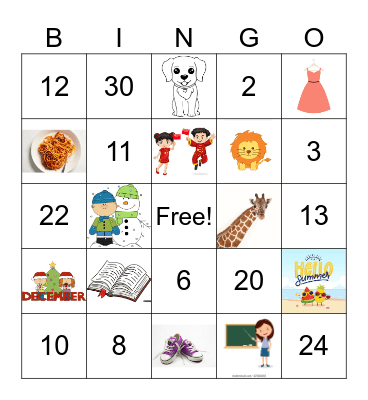 Bingo 5th Grade Bingo Card