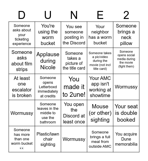 2une Bingo y not Bingo Card