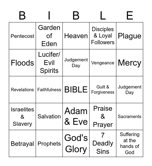 Chapter 7 Bingo Card