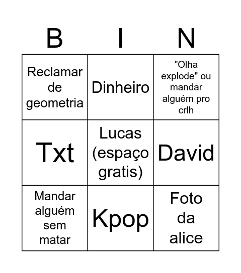 Bingo da mel Bingo Card