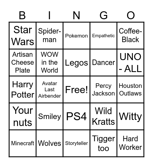 GAER BINGO Card