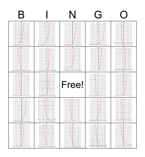 Exponential Graphs Bingo Card