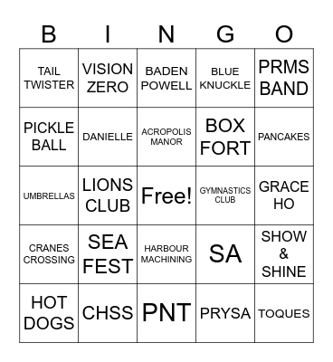 PR LIONS CLUB BINGO Card