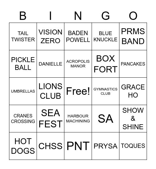 PR LIONS CLUB BINGO Card