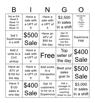 March Superstar Bingo Card