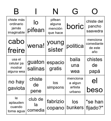 Sergio Freire Bingo Card