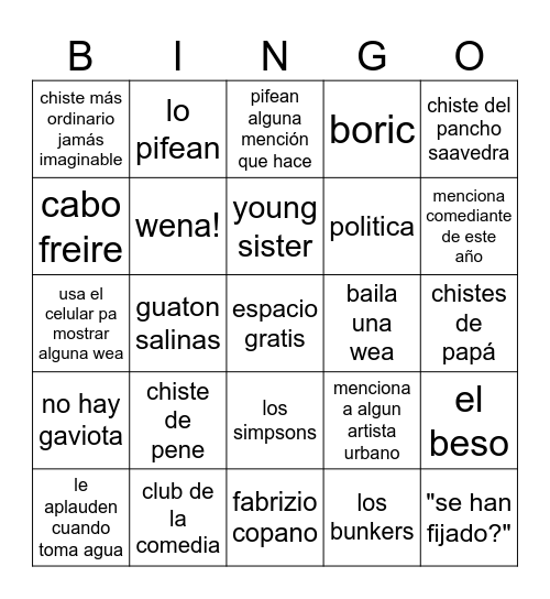 Sergio Freire Bingo Card