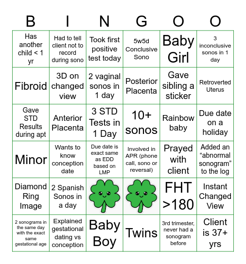 MARCH SONOGO Bingo Card