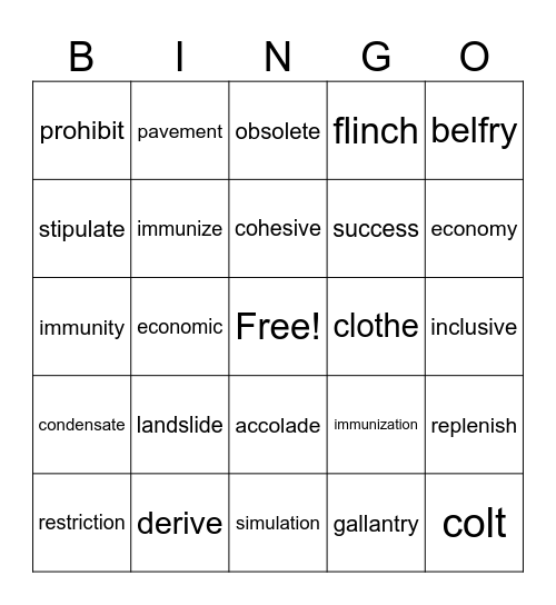 Multi-syllable Words: c, v-c-e, and o Bingo Card