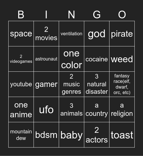 bingoooo Bingo Card