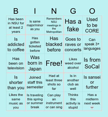 ICEBREAKER BINGO Card