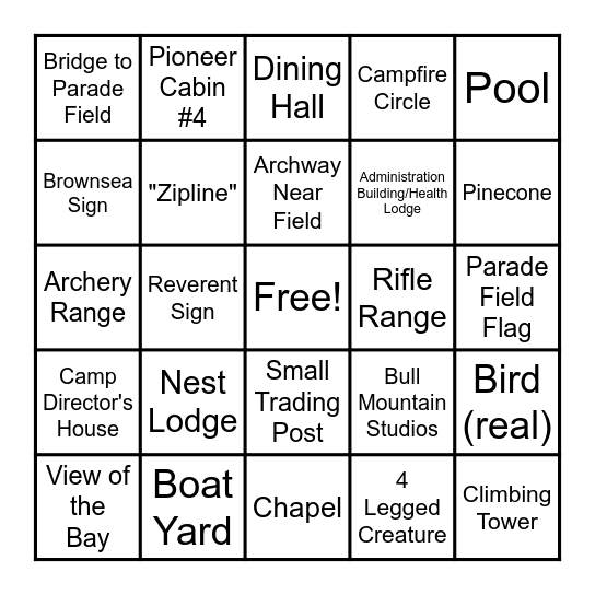 Rodney Pictorial Bingo Card