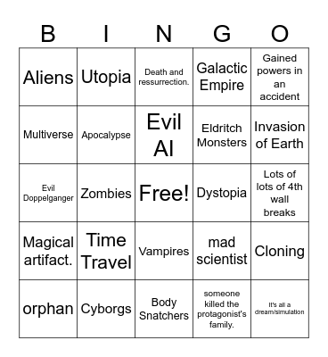 Dramaa Bingo Card