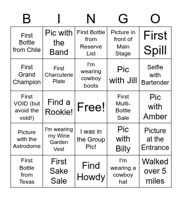 Team 3 RODEO BINGO Card