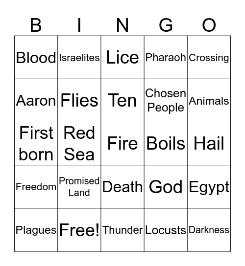 10 Plauges Bingo Card