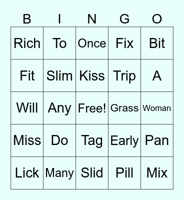 Review of Past Targets Bingo Card