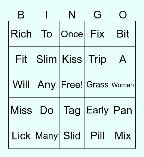 Review of Past Targets Bingo Card