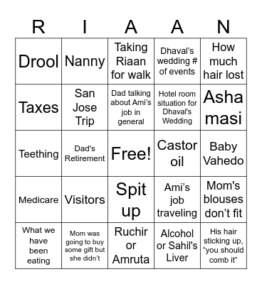 Bingo - Ami Bingo Card