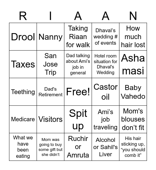 Bingo - Ami Bingo Card