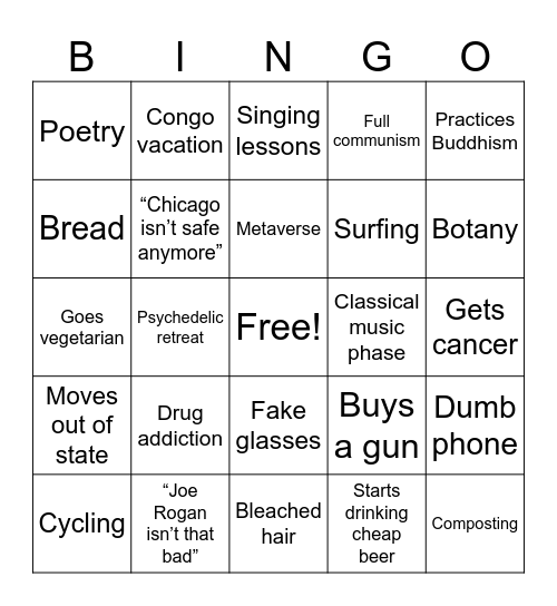 GARK Bingo Card