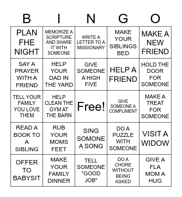 FLA LOVE LANGUAGE BINGO Card