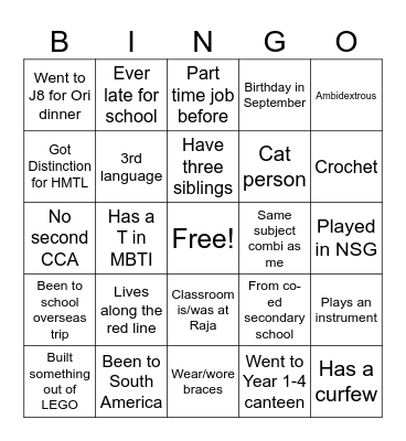 AVU Bonding Bingo Card