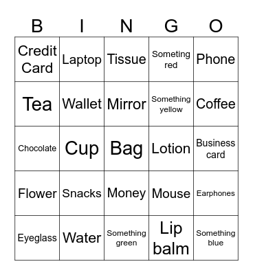 Social Event Bingo Card