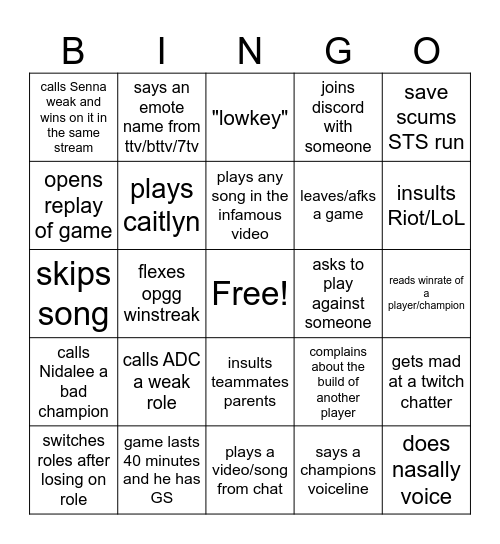 duoking1 bingo Card