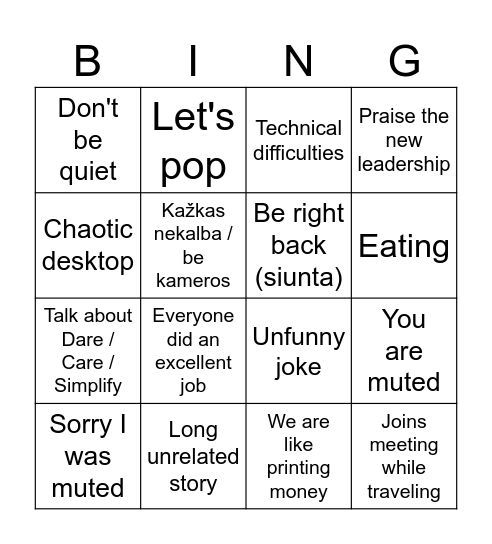 Bingo board Bingo Card