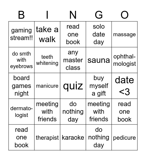 March Bingo Card