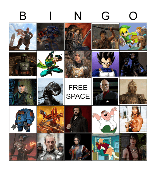 Favorite Character Bingo Card
