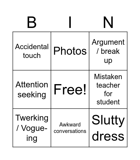 Senior socia Bingo Card