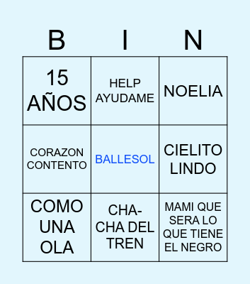BINGO MUSICAL Bingo Card