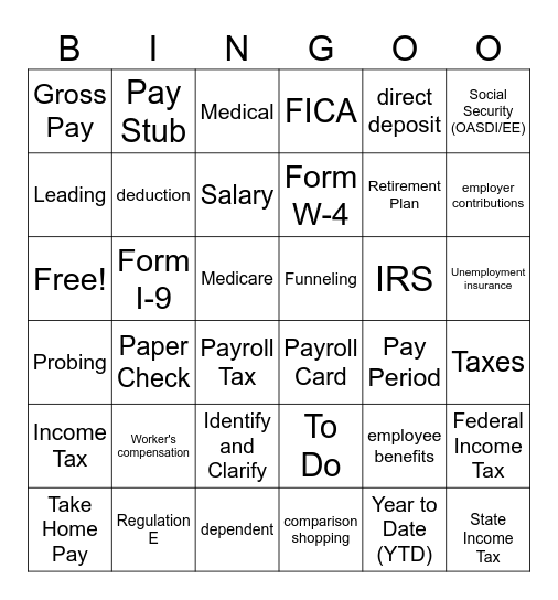 Trivia Bingo Card