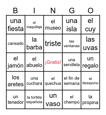 REVIEW- I Bingo Card