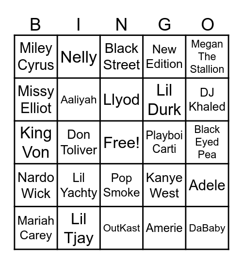Beats & Bingo 4 Bingo Card