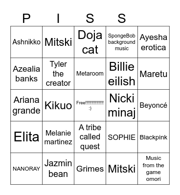 CAT BINGO :))) Bingo Card