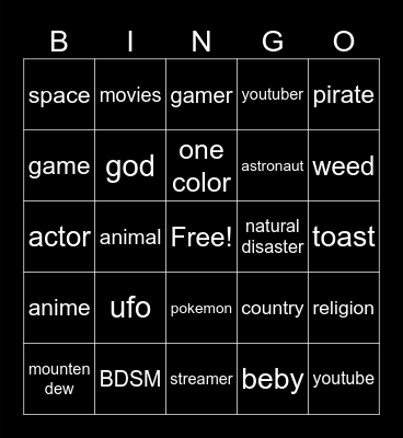 infinite bingo Card