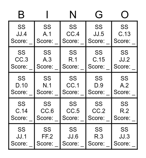 BONUS IXL: Social Studies Bingo Card