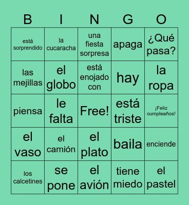 Feliz Cumpleaños Bingo Card