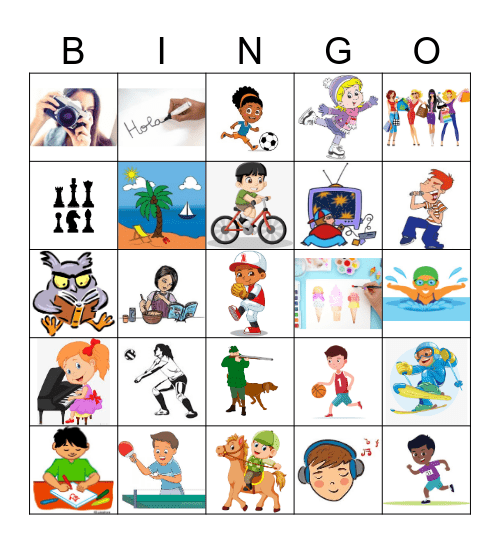Los deportes y pasatiempos Bingo Card
