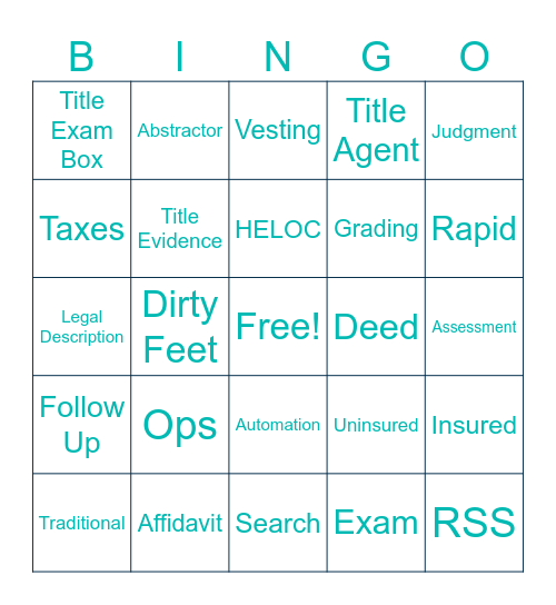 Title Production Bingo Card