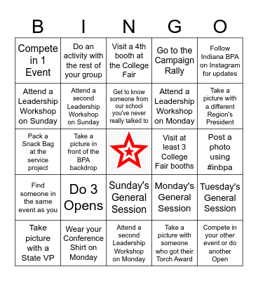 Red Red Red Bingo Card