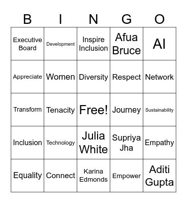 International Women's Day 2024 Bingo Card