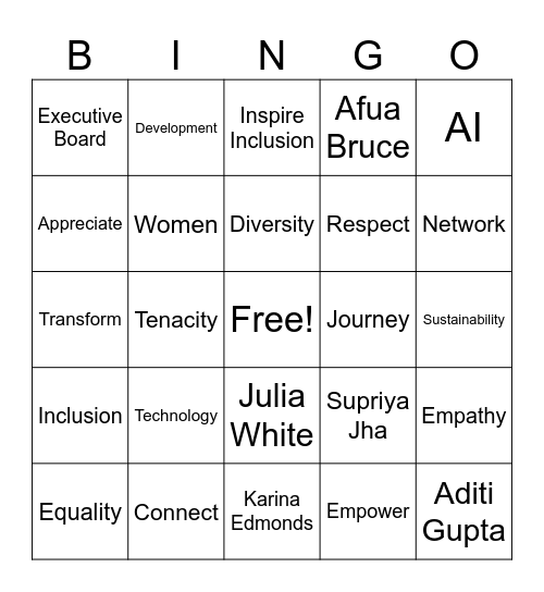International Women's Day 2024 Bingo Card